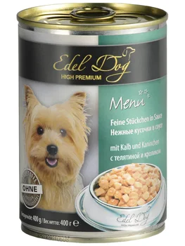 EDEL DOG EDEL DOG for adult dogs of all breeds with veal and rabbit in sauce 400g
EDEL DOG EDEL DOG for adult dogs of all breeds with veal and rabbit in sauce 400g