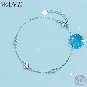 WANTME Fashion Simple Cute Four Petal Flower Charm Cross Chain Bracelets&Bangle for Women Real 925 Sterling Silver Fine Jewelry
WANTME Fashion Simple Cute Four Petal Flower Charm Cross Chain Bracelets&Bangle for Women Real 925 Sterling Silver Fine Jewelry