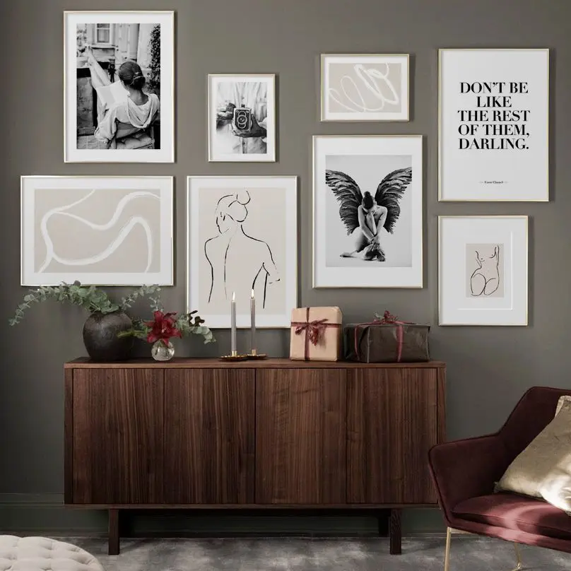 

Wall Art Print Woman Reading Abstract Nude Line Girl Camera Canvas Painting Gallery Nordic Poster Decor Pictures For Living Room