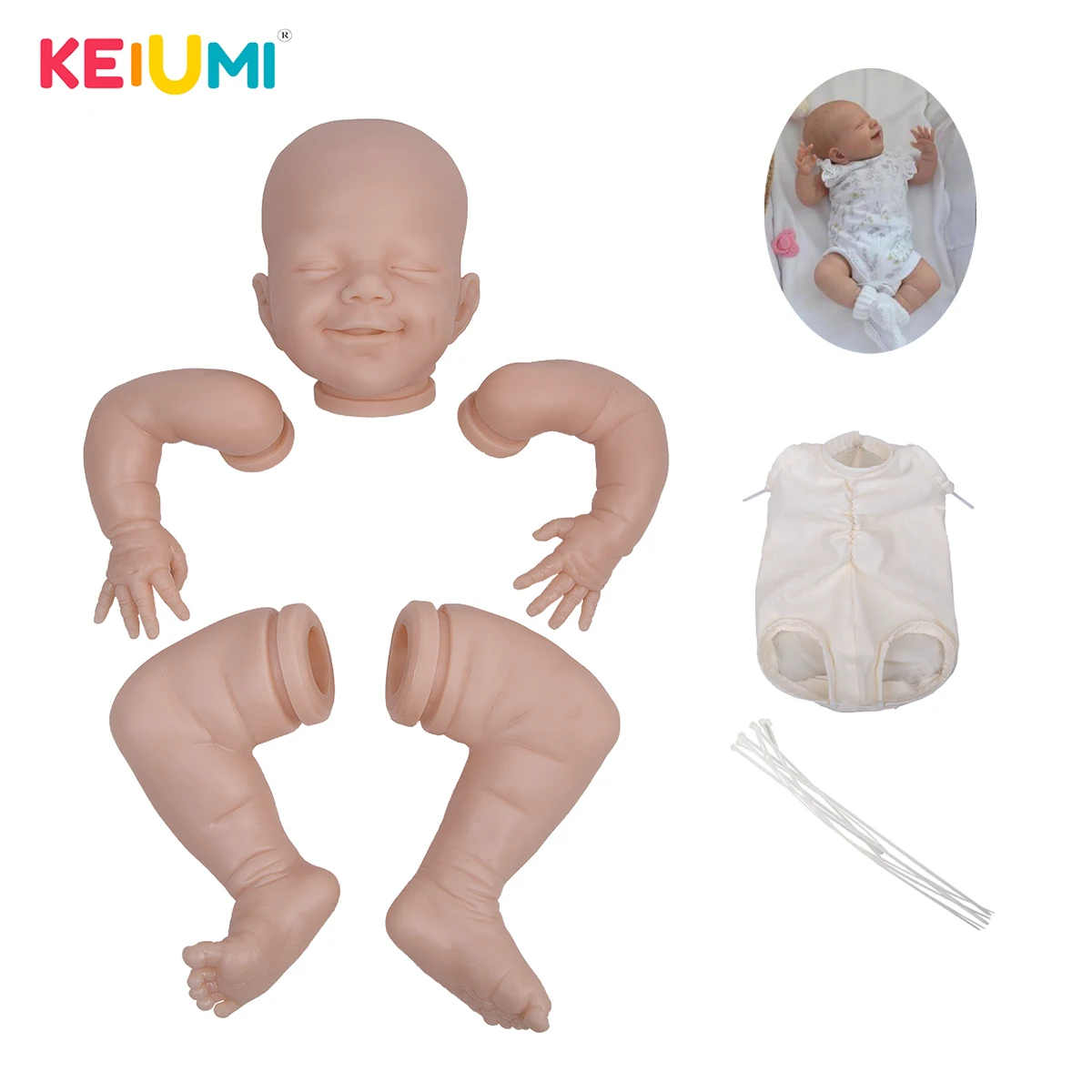 KEIUMI 20Inch Dolls Unpainted Mould DIY Reborn Sleeping Baby Doll Kits Cloth Body Arms Legs Semifinished
KEIUMI 20Inch Dolls Unpainted Mould DIY Reborn Sleeping Baby Doll Kits Cloth Body Arms Legs Semifinished