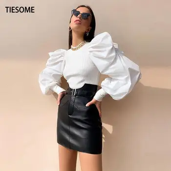 TIESOME Lantern Sleeve Top Women Solid Blouse 2020 Summer Autumn Sexy Slim Crop Top Female High Street Blouse Office Lady Top
TIESOME Lantern Sleeve Top Women Solid Blouse 2020 Summer Autumn Sexy Slim Crop Top Female High Street Blouse Office Lady Top