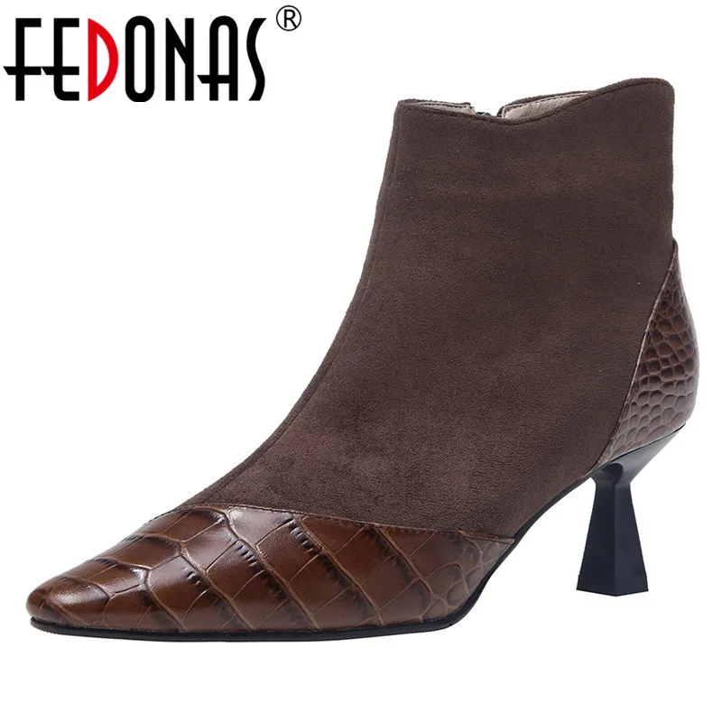 FEDONAS Elegant Ankle Boots Women Autumn Winter Genuine Leather Party Office Shoes Woman Side Zipper Pointed Toe Short Boots
FEDONAS Elegant Ankle Boots Women Autumn Winter Genuine Leather Party Office Shoes Woman Side Zipper Pointed Toe Short Boots