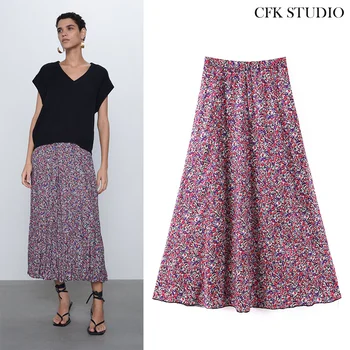 2020 New Za Women Midiskirt with Elastic waist Floral Print Elegant A-line Midiskirt Femme Summer Loose Chiffon Midiskirt
2020 New Za Women Midiskirt with Elastic waist Floral Print Elegant A-line Midiskirt Femme Summer Loose Chiffon Midiskirt