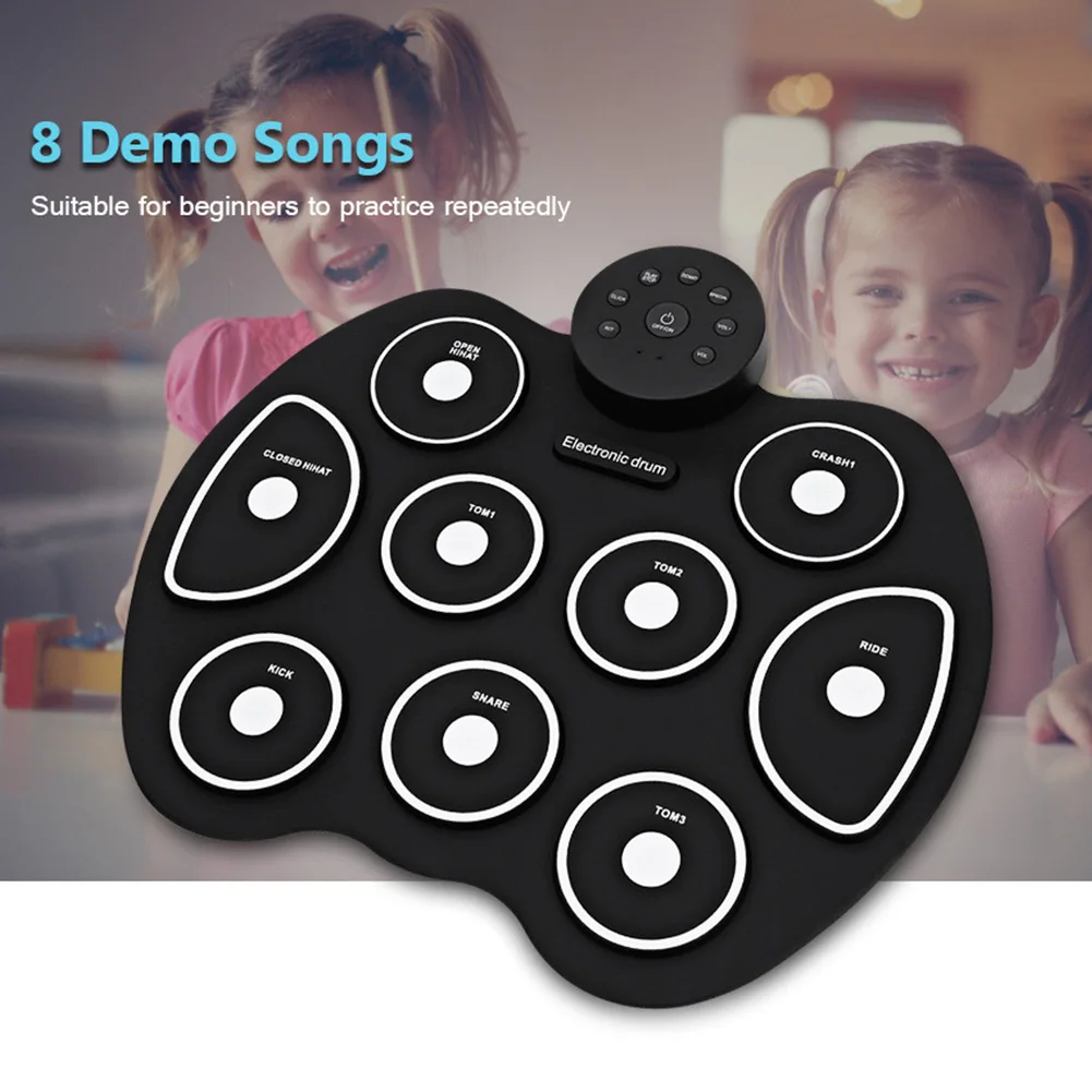 Music Foldable Portable Kids Practice Foot Pedals 9 Pads Enlightenment Learning Roll Up Compact Electronic Drum Kit Beginner
Music Foldable Portable Kids Practice Foot Pedals 9 Pads Enlightenment Learning Roll Up Compact Electronic Drum Kit Beginner