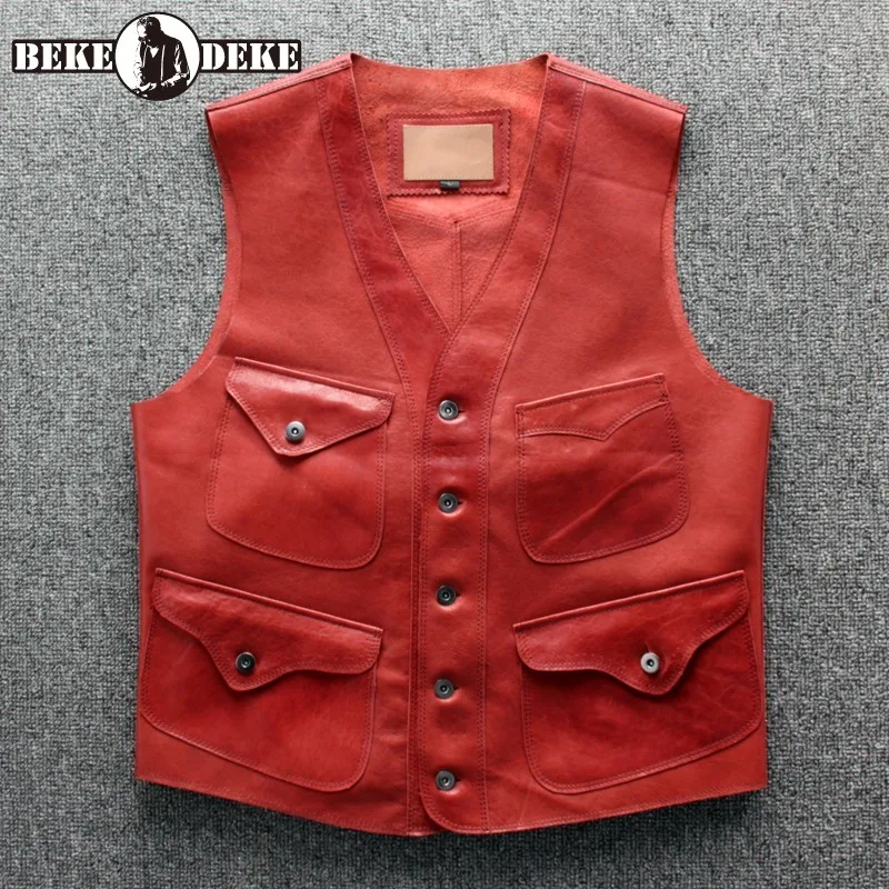 2020 New Mens Vintage Natural Sheepskin Vest Cowboy Moto Biker Sleeveless Jacket Pockets High Quality Genuine Leather Waistcoat
2020 New Mens Vintage Natural Sheepskin Vest Cowboy Moto Biker Sleeveless Jacket Pockets High Quality Genuine Leather Waistcoat