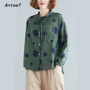 long sleeve cotton linen plus size vintage dot korean Casual loose spring shirt women blouse 2020 clothes ladies tops streetwear
long sleeve cotton linen plus size vintage dot korean Casual loose spring shirt women blouse 2020 clothes ladies tops streetwear