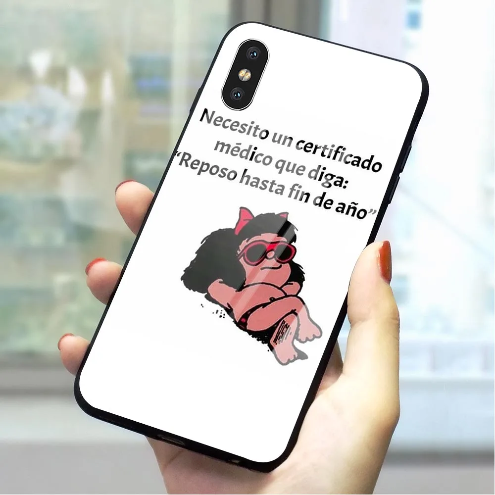 Mafalda Tempered Glass Phone Cover for iPhone 6S Case 8 XR X 7 Plus 6 5 5S SE Xs Max Shockproof
Mafalda Tempered Glass Phone Cover for iPhone 6S Case 8 XR X 7 Plus 6 5 5S SE Xs Max Shockproof