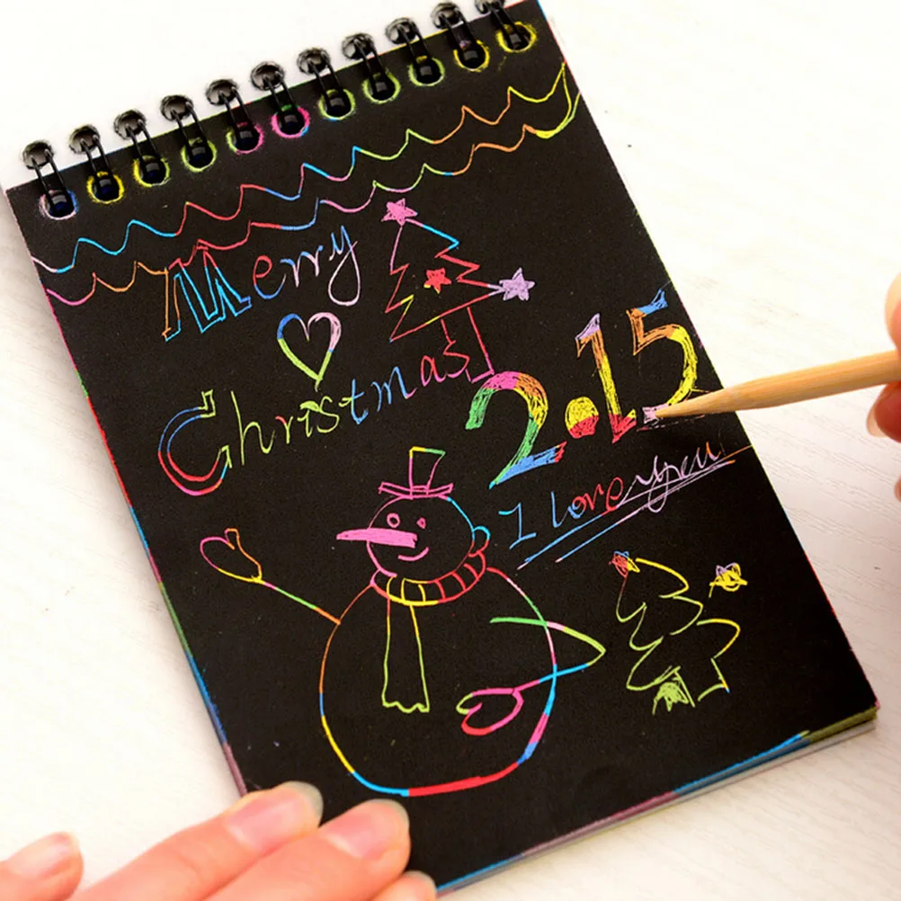 Magic Scratch Notebook Children DIY Black Pages Graffiti Notebook Kids Creative Painting Notepad Drawing Book
Magic Scratch Notebook Children DIY Black Pages Graffiti Notebook Kids Creative Painting Notepad Drawing Book