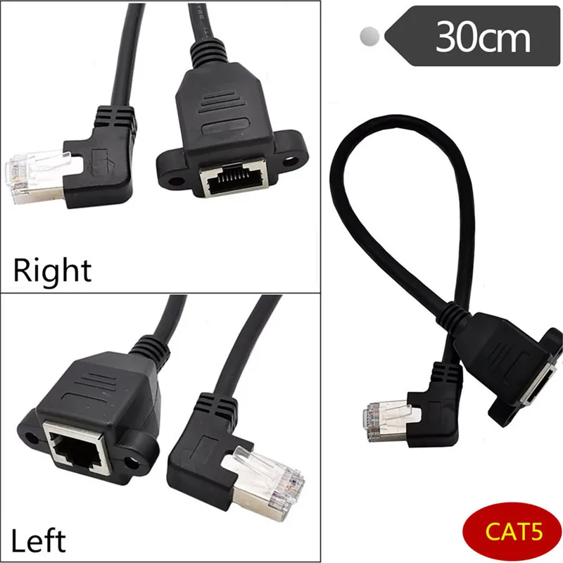 90 degrees Rgiht Angle RJ45 Male to Female Screw Panel Mount Ethernet LAN Network Extension Cable converter 0.3m 0.6m 1m
90 degrees Rgiht Angle RJ45 Male to Female Screw Panel Mount Ethernet LAN Network Extension Cable converter 0.3m 0.6m 1m