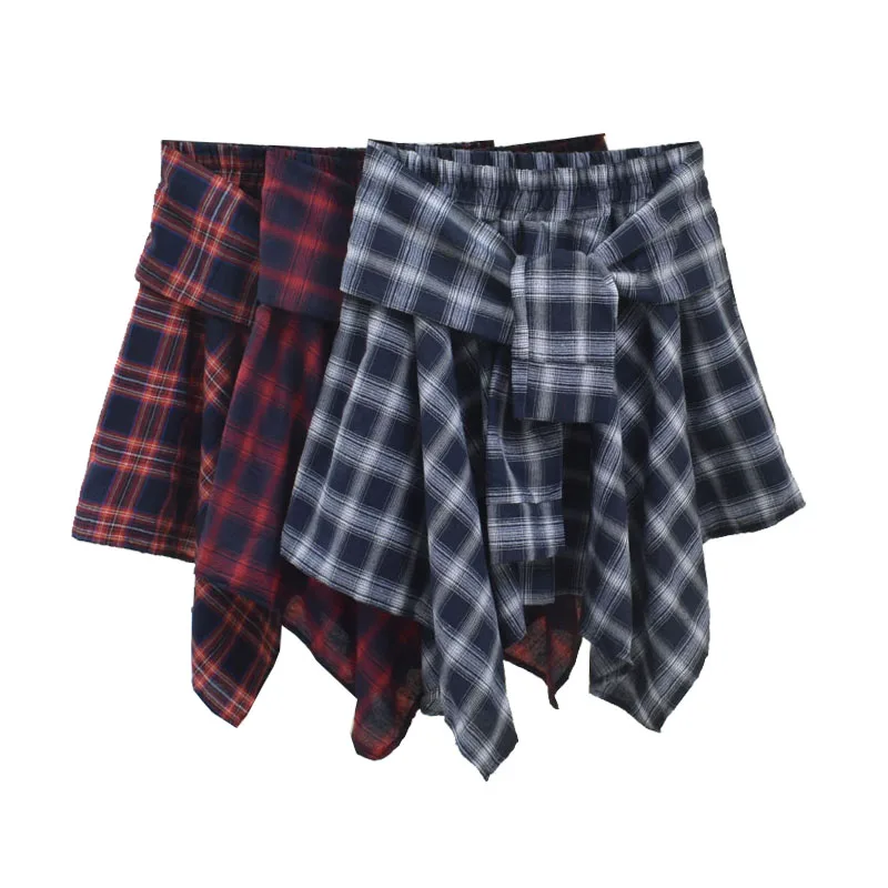 Ladies Irregular Plaid Skirt Elastic Waist Bandage Bowknot Casual Sports Hip-hop Plaid Skirt
Ladies Irregular Plaid Skirt Elastic Waist Bandage Bowknot Casual Sports Hip-hop Plaid Skirt
