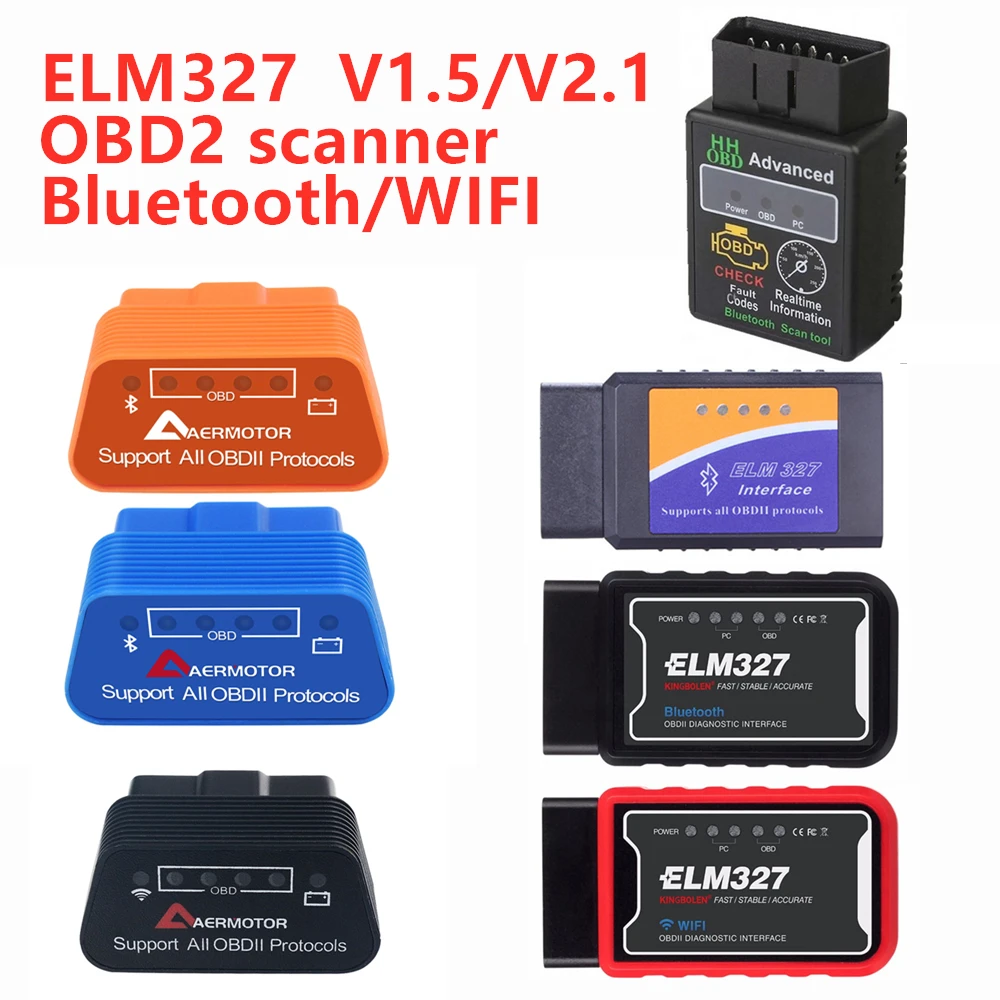 Bluetooth WIFI V1.5/V2.1 Elm327 obd2 scanner OBD car diagnostic tool code reader For Android Windows PIC18F25K80 Car accessories
Bluetooth WIFI V1.5/V2.1 Elm327 obd2 scanner OBD car diagnostic tool code reader For Android Windows PIC18F25K80 Car accessories