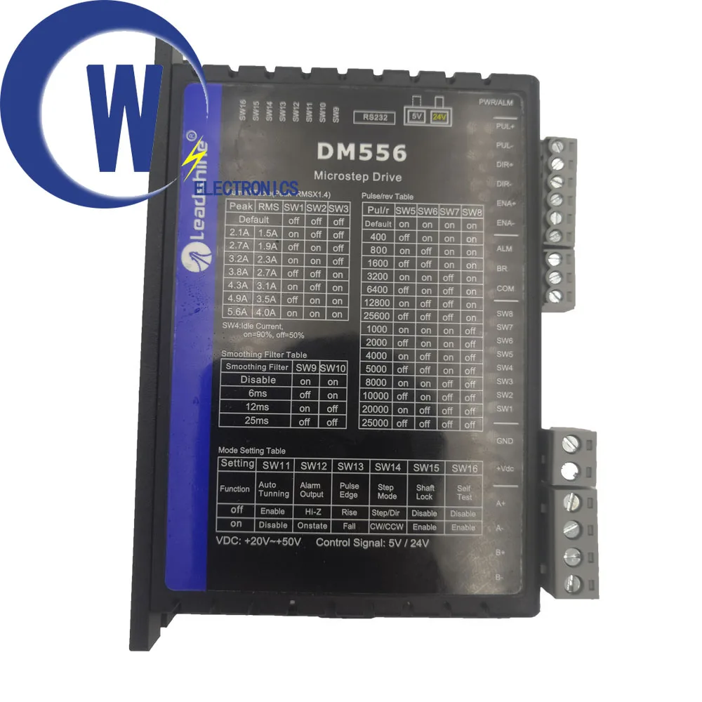 DM556(V3.0)two-phase stepper motor driver 42/57 stepper motor controller DC24V-50V17 / 23 DC stepper motor driver
DM556(V3.0)two-phase stepper motor driver 42/57 stepper motor controller DC24V-50V17 / 23 DC stepper motor driver