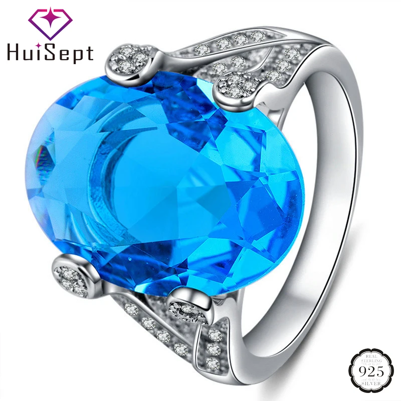 HuiSept Elegant 925 Silver Women Rings Jewerly Oval Shaped Sapphire Zircon Gemstones Ornaments for Wedding Party Wholesale Rings
HuiSept Elegant 925 Silver Women Rings Jewerly Oval Shaped Sapphire Zircon Gemstones Ornaments for Wedding Party Wholesale Rings