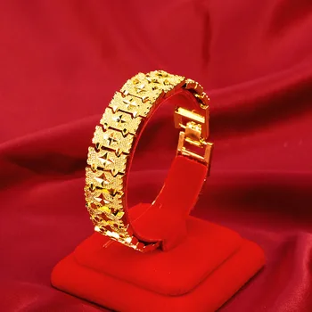 Luxury Sand Gold 24K Bracelet for Men's Wedding Engagment Jewelry Delicate Flower Gold Ultra-Wide Watch Chain Bracelet Gift Male
Luxury Sand Gold 24K Bracelet for Men's Wedding Engagment Jewelry Delicate Flower Gold Ultra-Wide Watch Chain Bracelet Gift Male