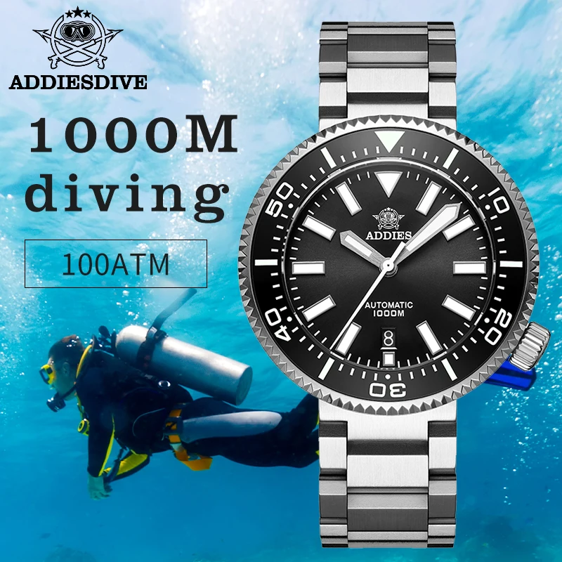 ADDIESDIVE Men's 1000m Automatic Mechanical Watch Men NH35A Sapphire Steel Diver Watch BGW9 Luminous Ceramic Bezel Luxury Clock
ADDIESDIVE Men's 1000m Automatic Mechanical Watch Men NH35A Sapphire Steel Diver Watch BGW9 Luminous Ceramic Bezel Luxury Clock