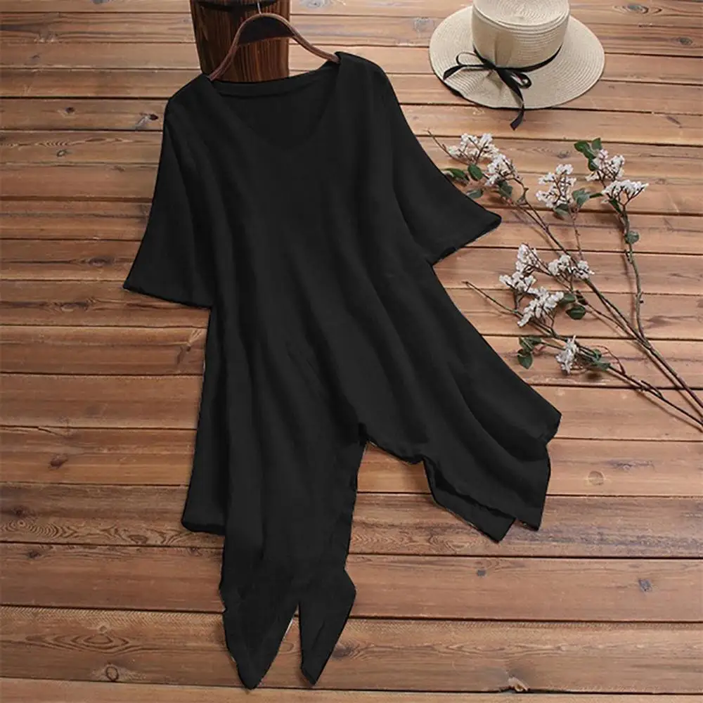 2019 new summer short-sleeved T-shirt womens round neck short-sleeved irregular hem plus size loose casual tops
2019 new summer short-sleeved T-shirt womens round neck short-sleeved irregular hem plus size loose casual tops