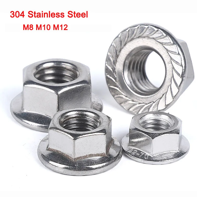 DIN6923 304 Stainless Steel Fine Thread Hex Flange Nut Hexagon Serrated Spinlock Flange Nuts Locknut Lock Nut M8 M10 M12
DIN6923 304 Stainless Steel Fine Thread Hex Flange Nut Hexagon Serrated Spinlock Flange Nuts Locknut Lock Nut M8 M10 M12
