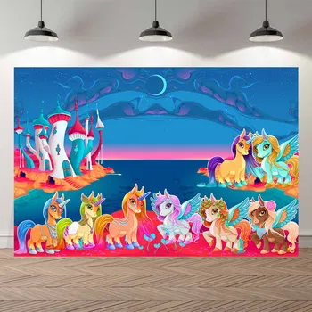 Seekpro Photography Background Happy birthday party cartoon little pony unicorn Backdrop Photo Background Photocall
Seekpro Photography Background Happy birthday party cartoon little pony unicorn Backdrop Photo Background Photocall