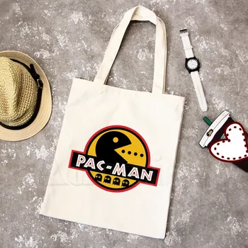 Game Pac-Man Eat Ghost Ladies Handbags Canvas Tote Bag Shopping Travel Women Eco Reusable Shoulder Shopper Bags bolsas de tela
Game Pac-Man Eat Ghost Ladies Handbags Canvas Tote Bag Shopping Travel Women Eco Reusable Shoulder Shopper Bags bolsas de tela