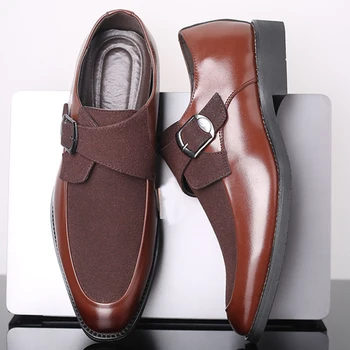 Men Shoes Leather Large Size 45-48 PU Buckle Non Slip Brown Shoes Men Classic Patchwork Rubber Party Shoes For Men
Men Shoes Leather Large Size 45-48 PU Buckle Non Slip Brown Shoes Men Classic Patchwork Rubber Party Shoes For Men