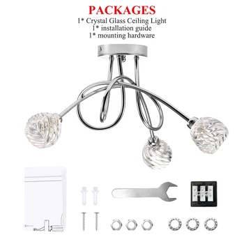 Modern LED Crystal Glass Ceiling Light 3 Way Chandelier Lamp Indoor Lighting Fixture Ceiling Lamp Home Decor For Living Room
Modern LED Crystal Glass Ceiling Light 3 Way Chandelier Lamp Indoor Lighting Fixture Ceiling Lamp Home Decor For Living Room