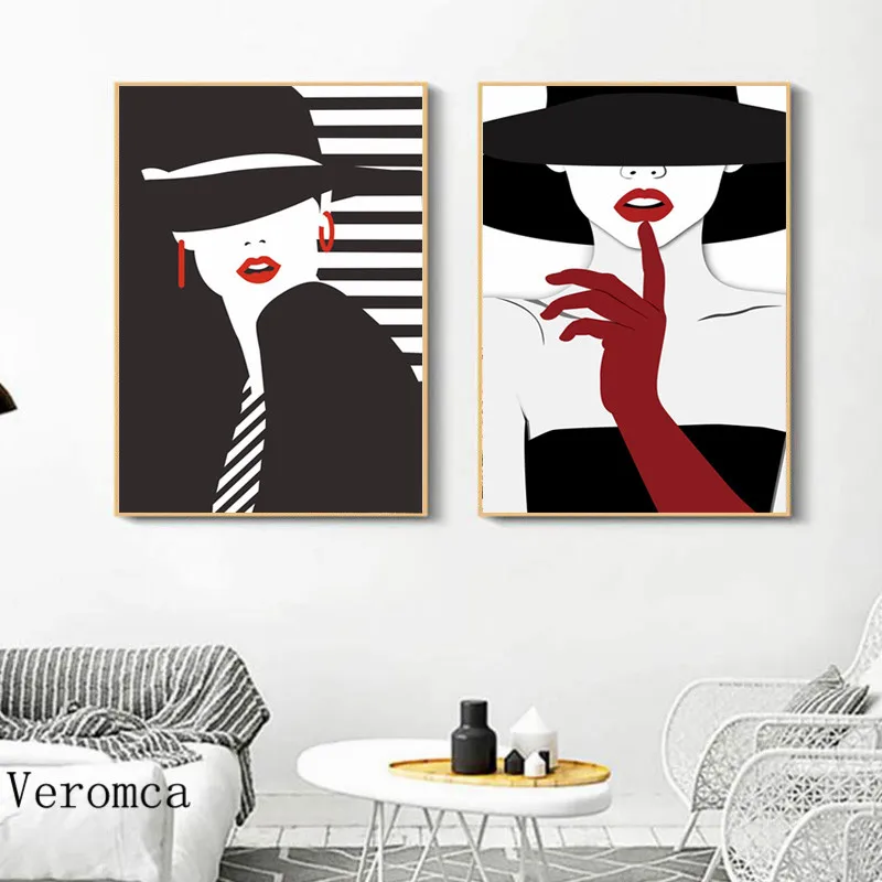 Modern Beautiful Fashionable Woman With Hat Canvas Painting Posters And Prints Pictures On The Wall For Living Room Decor
Modern Beautiful Fashionable Woman With Hat Canvas Painting Posters And Prints Pictures On The Wall For Living Room Decor