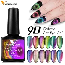 새해 선물 9d 고양이 눈 네일 젤 폴란드어 venalisa canni 7.5ml 젤 광택 끄기 magic mangent nail polish 9d galaxy cat gel(China)