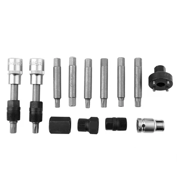 13 Pcs Alternator Freewheel Pulley Removal Socket Bit Set Garage Service Tool Kit Suitable For Audi, BMW, Fiat, Ford, Mercedes
13 Pcs Alternator Freewheel Pulley Removal Socket Bit Set Garage Service Tool Kit Suitable For Audi, BMW, Fiat, Ford, Mercedes
