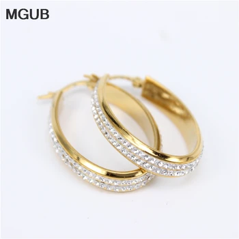 Stainless Steel Two rows of crystals High quality Oval Hoop Earrings Simple Diameter 27-47MM Earring For Women Jewelry LH847
Stainless Steel Two rows of crystals High quality Oval Hoop Earrings Simple Diameter 27-47MM Earring For Women Jewelry LH847
