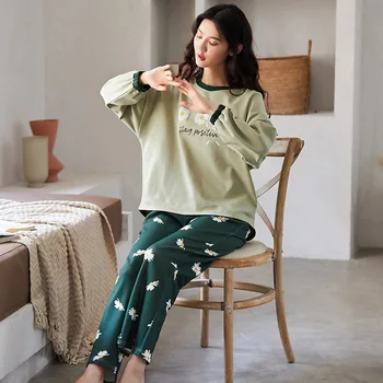 Women Cotton Pajamas Set Cute Cartoon Homewear Women Home Clothes Lounge Wear Autumn Long Sleeve Female Pajamas Cotton Sleepwear
Women Cotton Pajamas Set Cute Cartoon Homewear Women Home Clothes Lounge Wear Autumn Long Sleeve Female Pajamas Cotton Sleepwear