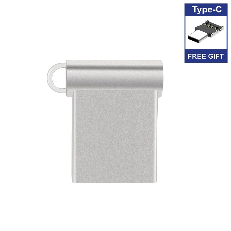 Mini Metal USB Flash Drive disk 100% Real 64GB 32GB 16GB 8GB 4GB Silver tiny memory sticks Micro U disk usb Gift Typec adapter
Mini Metal USB Flash Drive disk 100% Real 64GB 32GB 16GB 8GB 4GB Silver tiny memory sticks Micro U disk usb Gift Typec adapter