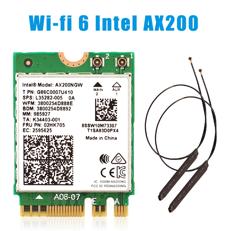 Wi-Fi 6 Двухдиапазонная беспроводная карта 3000Mbps для Intel AX200 M.2 Bluetooth 5 0 2 4G/5 ГГц 802.11ac/ax