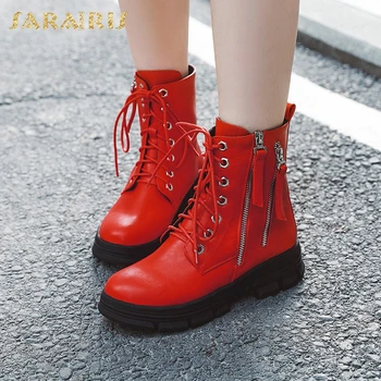 Sarairis 2020 Fashion New Hot Large Size 43 Black Red Shoes Woman Boots Female Zip Up Platform Comfortable Mid Calf Boots Women
Sarairis 2020 Fashion New Hot Large Size 43 Black Red Shoes Woman Boots Female Zip Up Platform Comfortable Mid Calf Boots Women