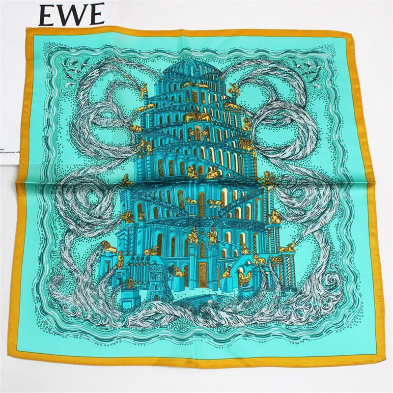 POBING 100% Pure Silk Scarf Women Tower Print Square Scarves Small Head Handkerchief Silk Foulards Wholesale Hijab Wraps 53CM
POBING 100% Pure Silk Scarf Women Tower Print Square Scarves Small Head Handkerchief Silk Foulards Wholesale Hijab Wraps 53CM