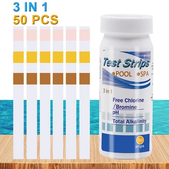 50Pcs 3 In 1 Easy Distinguish Bromine Pool Chlorine Bottled PH Alkalinity Multi-use Practical Water Hardness Test Strip Spa
50Pcs 3 In 1 Easy Distinguish Bromine Pool Chlorine Bottled PH Alkalinity Multi-use Practical Water Hardness Test Strip Spa