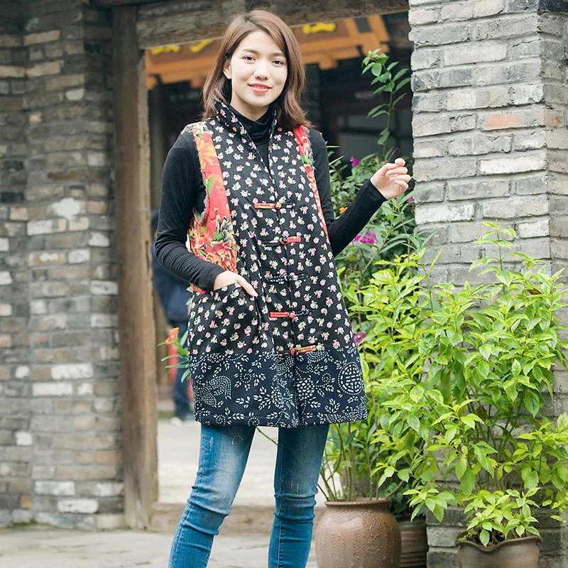 Zhi pai 2018 New Cotton Linen WOMEN'S Dress Origional Winter Ethnic-Style Contrast Color Joint Cotton Vest Women's Winter outsid 
Zhi pai 2018 New Cotton Linen WOMEN'S Dress Origional Winter Ethnic-Style Contrast Color Joint Cotton Vest Women's Winter outsid