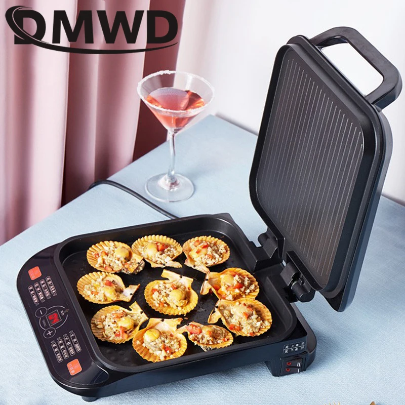 DMWD электрическая блинница двухтарелка нагревательная сковорода для стейка