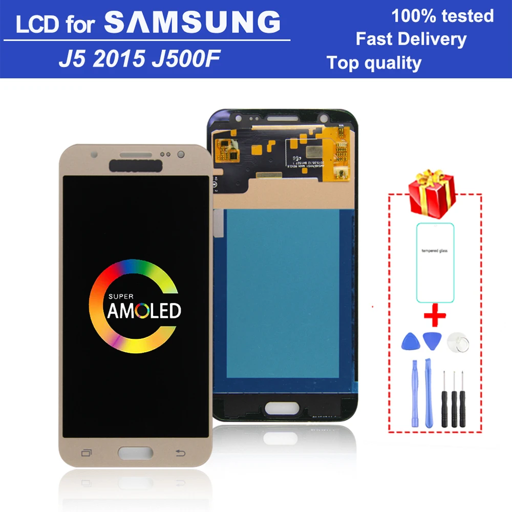 5.0" Super AMOLED LCD monitor for Samsung Galaxy J5 2015 J500 SM-J500F LCD display touch screen Replacement digitizer assembly
5.0" Super AMOLED LCD monitor for Samsung Galaxy J5 2015 J500 SM-J500F LCD display touch screen Replacement digitizer assembly
