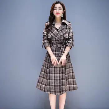 New Double Breasted Trench Coat Women Long Windbreaker Korean 2019 Autumn New Bandage Lapel Slim Plaid Coat Ladies Outwearf1786
New Double Breasted Trench Coat Women Long Windbreaker Korean 2019 Autumn New Bandage Lapel Slim Plaid Coat Ladies Outwearf1786