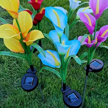 Calla Lily Multi-Color Landscape Light Garden LED Lights Waterproof Solar Flowers 5 Head
Calla Lily Multi-Color Landscape Light Garden LED Lights Waterproof Solar Flowers 5 Head