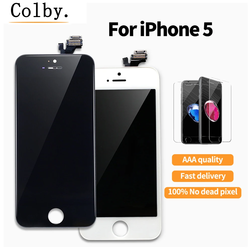 5pcs LCD Display pantalla For iPhone 5 screen Digitizer Assembly Replacement+Tempered Glass Black/White No Dead Pixel free ship
5pcs LCD Display pantalla For iPhone 5 screen Digitizer Assembly Replacement+Tempered Glass Black/White No Dead Pixel free ship