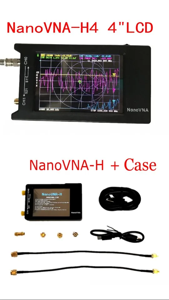 Оригинальный Hugen NanoVNA-H4 H 4-дюймовый/2,5-дюймовый ЖК-дисплей/Векторный анализатор сети HF VHF UHF, анализатор антенн + чехол + коробка + аккумулятор
Оригинальный Hugen NanoVNA-H4 H 4-дюймовый/2,5-дюймовый ЖК-дисплей/Векторный анализатор сети HF VHF UHF, анализатор антенн + чехол + коробка + аккумулятор