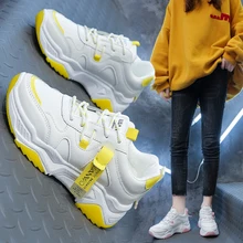 White Thick Sole Breathable Board Sneakers Sport Tennis Shoes for Women 
White Thick Sole Breathable Board Sneakers Sport Tennis Shoes for Women