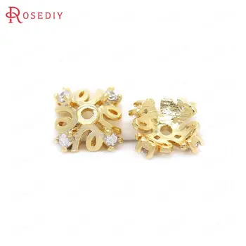 (34302)6PCS 7MM 24K Gold Color Brass with Zircon Square Beads Caps High Quality Diy Jewelry Findings Accessories wholesale
(34302)6PCS 7MM 24K Gold Color Brass with Zircon Square Beads Caps High Quality Diy Jewelry Findings Accessories wholesale