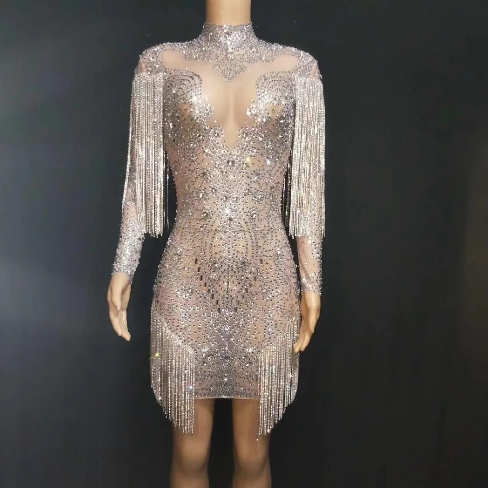 Sparkly Crystals Chains Mesh Perspective Dress Evening Party Dresses Evening Birthday Celebrate Dress Singer Performance YOUDU
Sparkly Crystals Chains Mesh Perspective Dress Evening Party Dresses Evening Birthday Celebrate Dress Singer Performance YOUDU