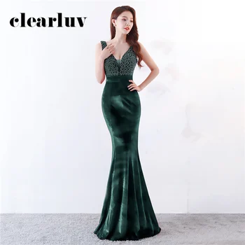 Beaded Abendkleider Velour Crystal Evening Dress Elegant Long Prom Gowns 2020 DX394 Green V-Neck Plus Size Formal Mermaid Dress
Beaded Abendkleider Velour Crystal Evening Dress Elegant Long Prom Gowns 2020 DX394 Green V-Neck Plus Size Formal Mermaid Dress