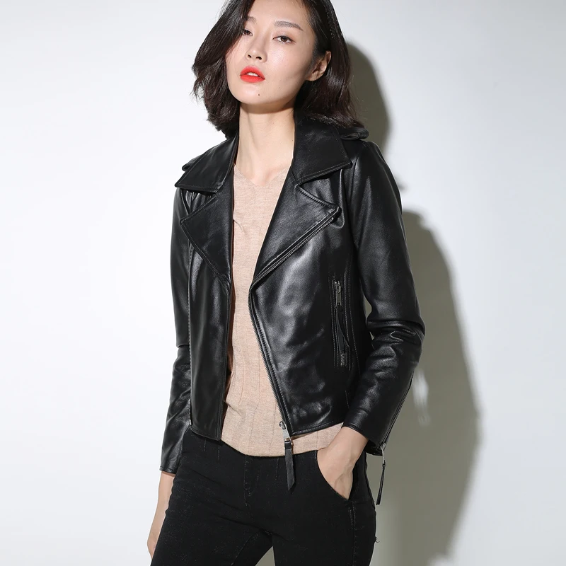 2019 Spring Autumn Genuine Leather Jacket Motorcycle Real Sheepskin Coat For Women Short Black Slim Jackets Outerwear YQ403
2019 Spring Autumn Genuine Leather Jacket Motorcycle Real Sheepskin Coat For Women Short Black Slim Jackets Outerwear YQ403