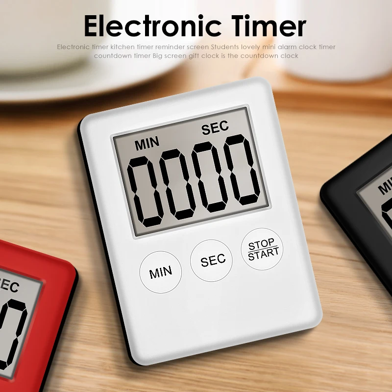 8 colors LCD Digital Kitchen Timer Count-Down Up Clock Loud Alarm Magnet Clock DIY Kitchen Oven Cooking Timer Temporizador
8 colors LCD Digital Kitchen Timer Count-Down Up Clock Loud Alarm Magnet Clock DIY Kitchen Oven Cooking Timer Temporizador