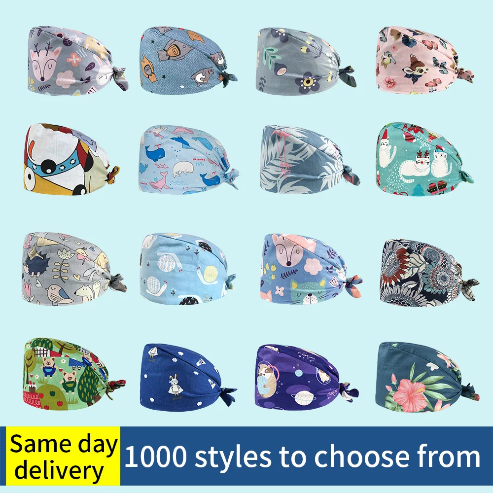 New Pet Grooming Work Hat Cartoon Anime Printed Adjustable Scrub Hat Beauty Salon Lab Pet Shop Scrub Hats wholesale Custom logo
New Pet Grooming Work Hat Cartoon Anime Printed Adjustable Scrub Hat Beauty Salon Lab Pet Shop Scrub Hats wholesale Custom logo