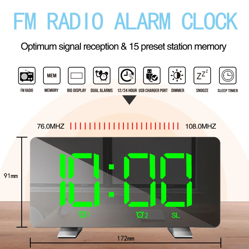 4 Kinds LED Radio Alarm Clock Creative Snooze Electronic FM Radio Clock With Battery Portable Radio USB Charging Digital Clocks
4 Kinds LED Radio Alarm Clock Creative Snooze Electronic FM Radio Clock With Battery Portable Radio USB Charging Digital Clocks